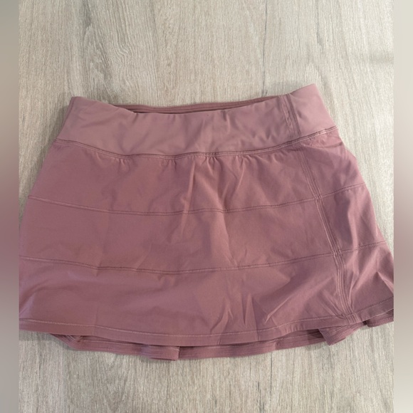 Lululemon Pace Rival Mid-Rise Skirt Size 6 Pockets Pink Taupe, Run Golf Tennis - Picture 3 of 15